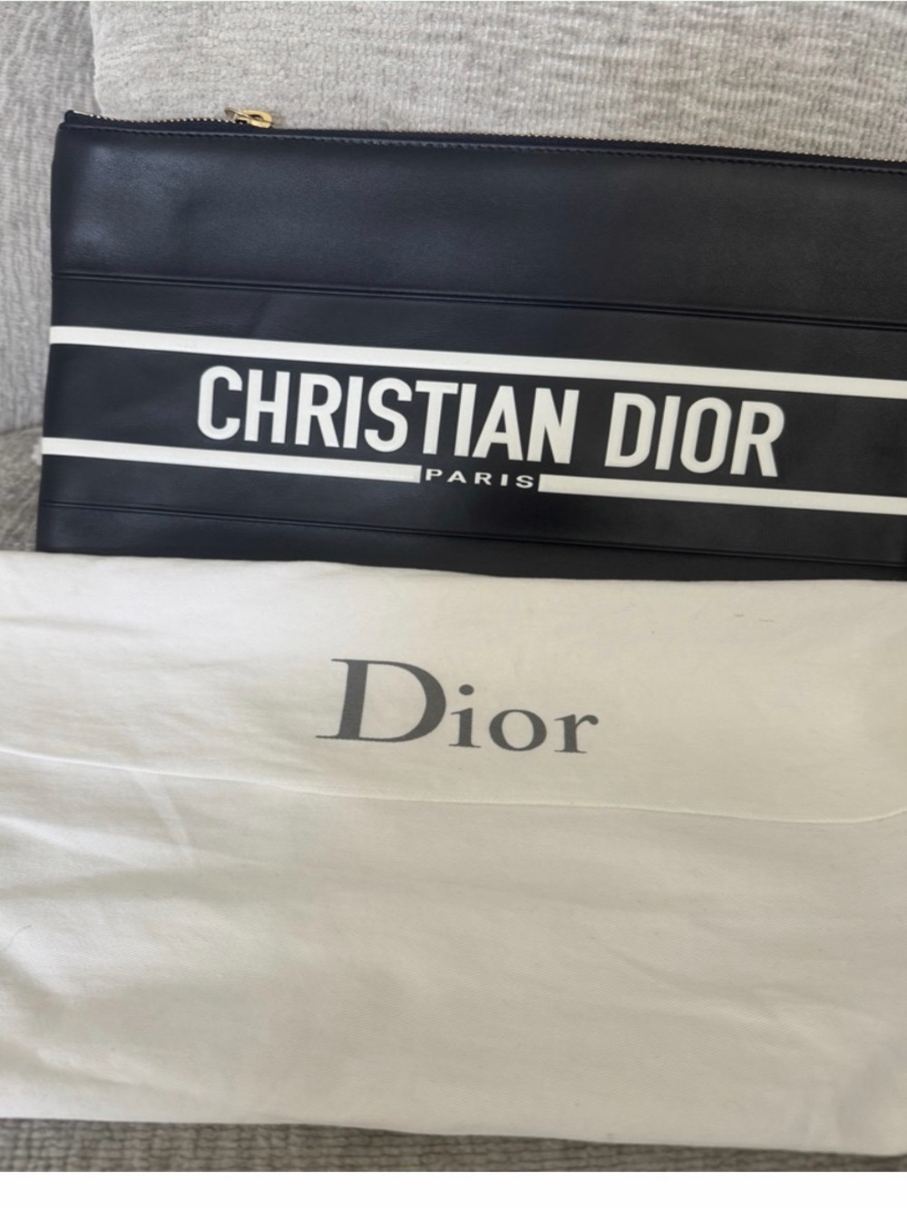 Christian Dior Vibe Pouch Navy Blue Leather